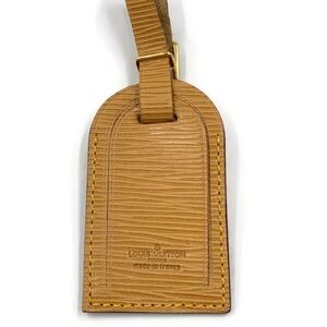 Authentic used Vintage Louis Vuitton Yellow Luggage Tag Name tag In Epi Leather